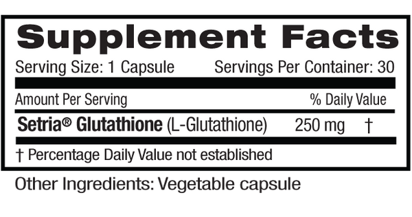 Emerald L-Glutathione Supplement Facts 