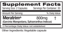 Emerald Meratrim Supplement Facts