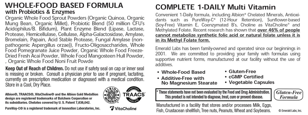 Complete 1-Daily Multi (30) | Emerald Labs