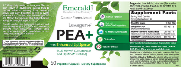 Emerald Labs PEA+ Label