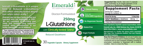 L-Glutathione Setria | Emerald Labs L-Glutathione Setria | Emerald Labs