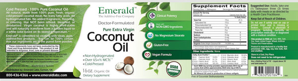 Emerald Coconut Oil Label