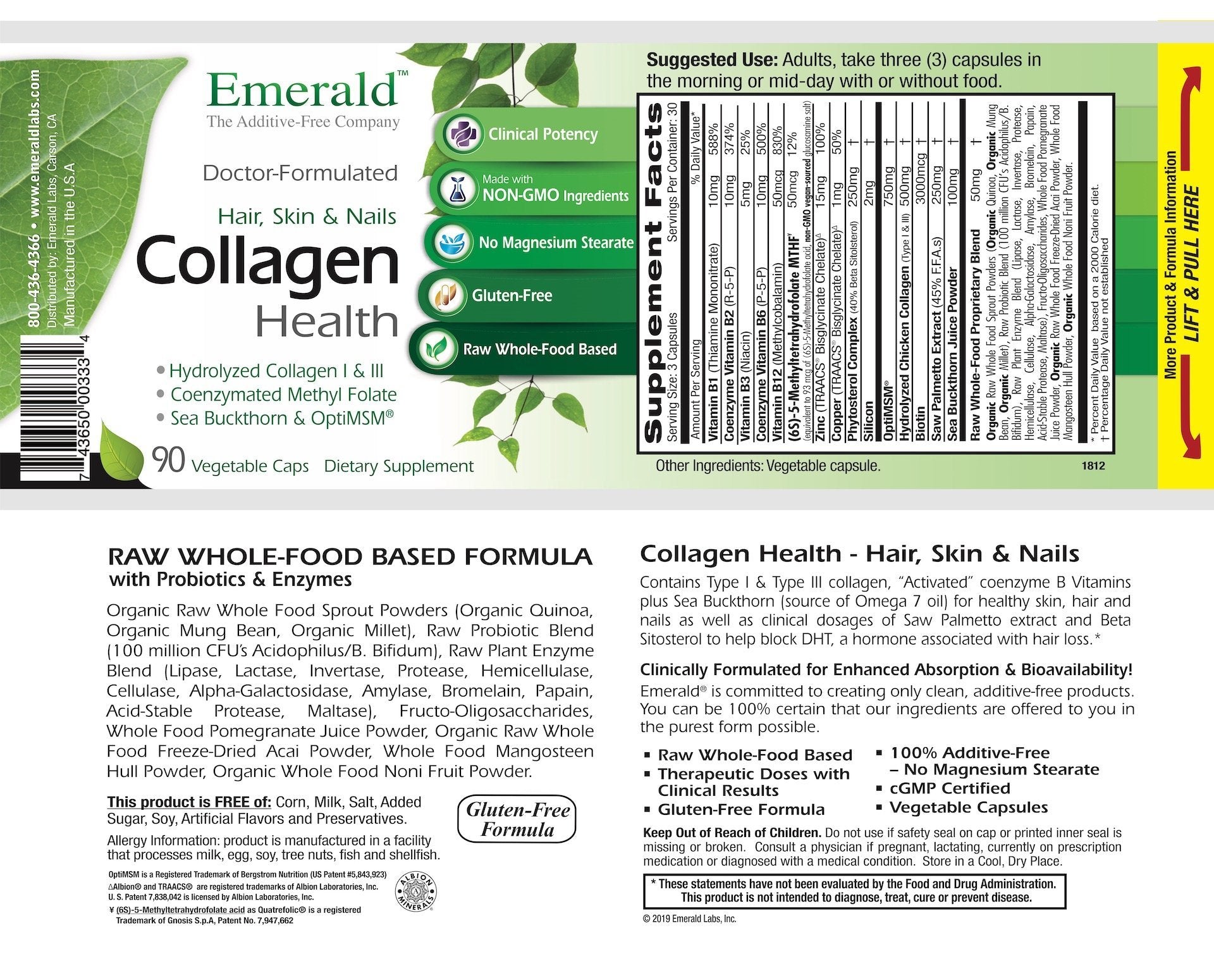 Emerald Collagen Health Label
