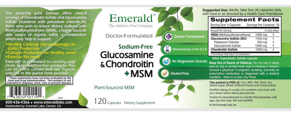 Emerald Glucosamine Chondroitin MSM Label