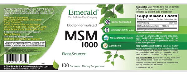 Emerald MSM 1000 Label