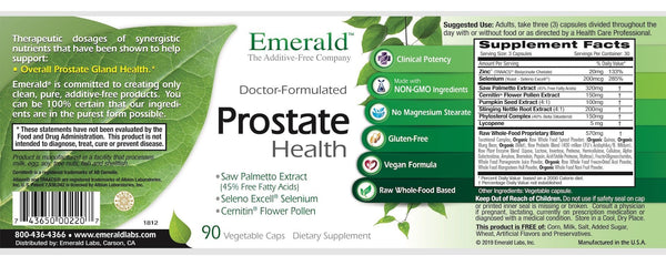 Emerald Prostate Health Label