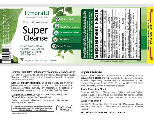 Emerald Super Cleanse Label