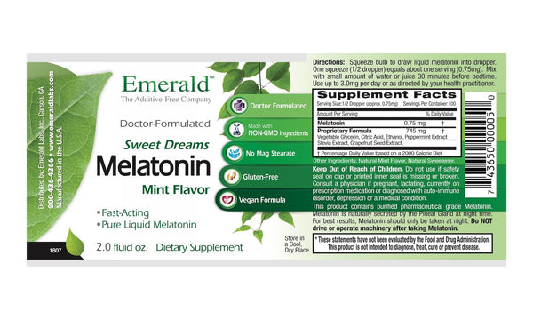 Emerald Melatonin Label