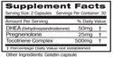 Emerald DHEA-Pregnenolone Supplement Facts