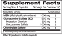 Emerald Glucoosamine & Chondroitin + MSM  Supplemement Facts 