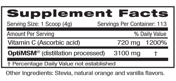 Emerald MSM Powder Supplement Facts