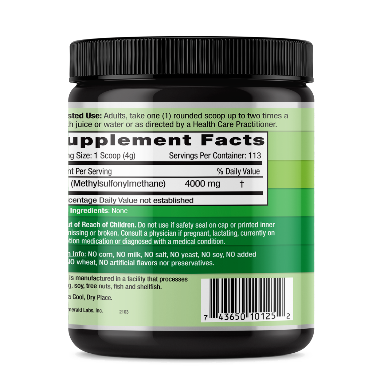 MSM Powder (16oz) Emerald Labs