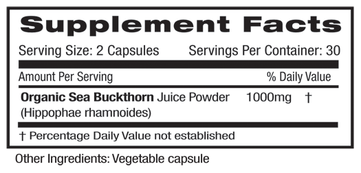 Emerald Sea Buckthorn Supplement Facts